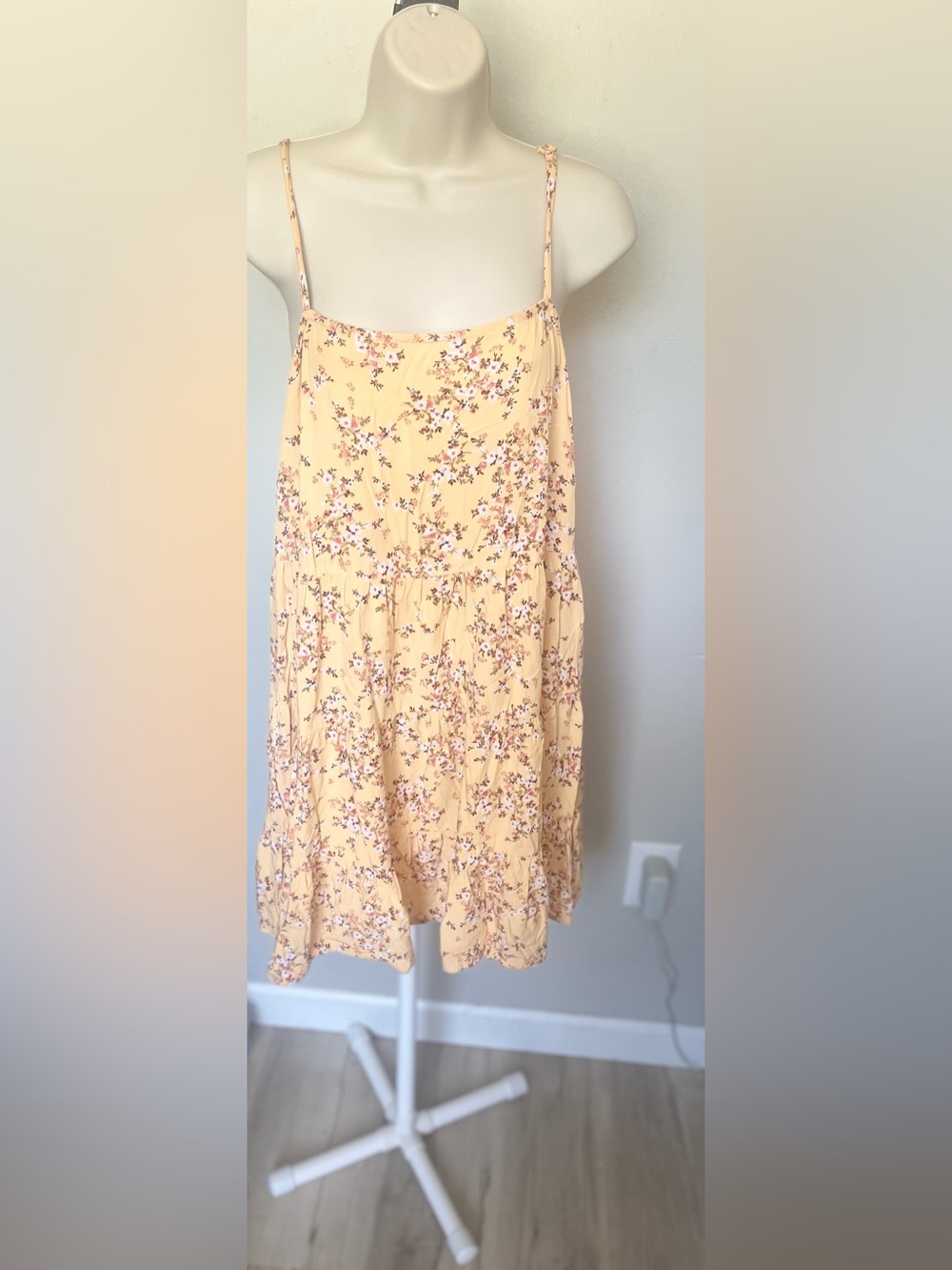 Old Navy Yellow Floral Spaghetti-Strap Dress